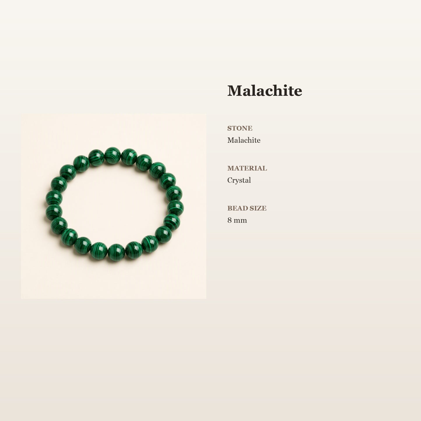 Malachite Mindful Bracelet – Intentional Energy | Lumina Quartz - size_card