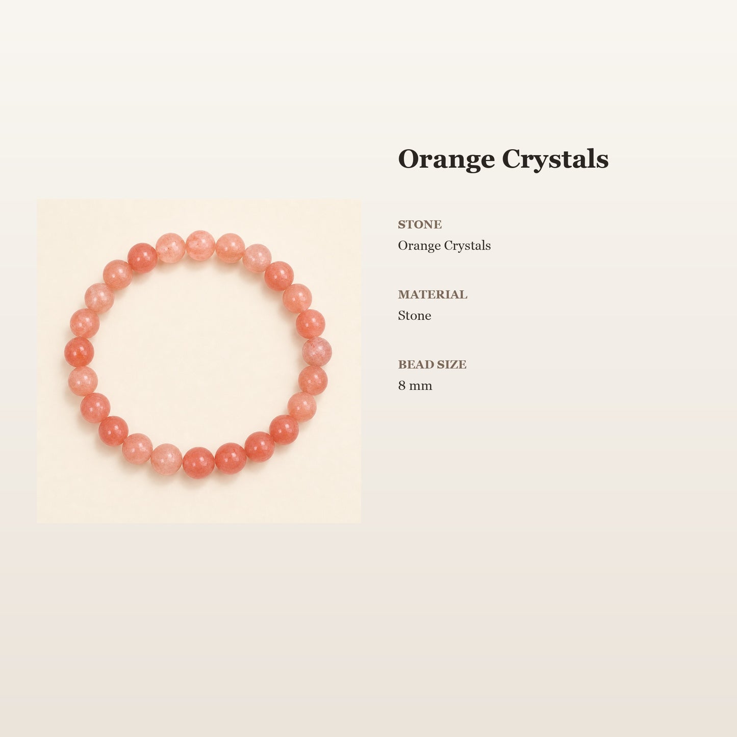 Orange Crystals Mindful Bracelet – Intentional Energy | Lumina Quartz - size_card