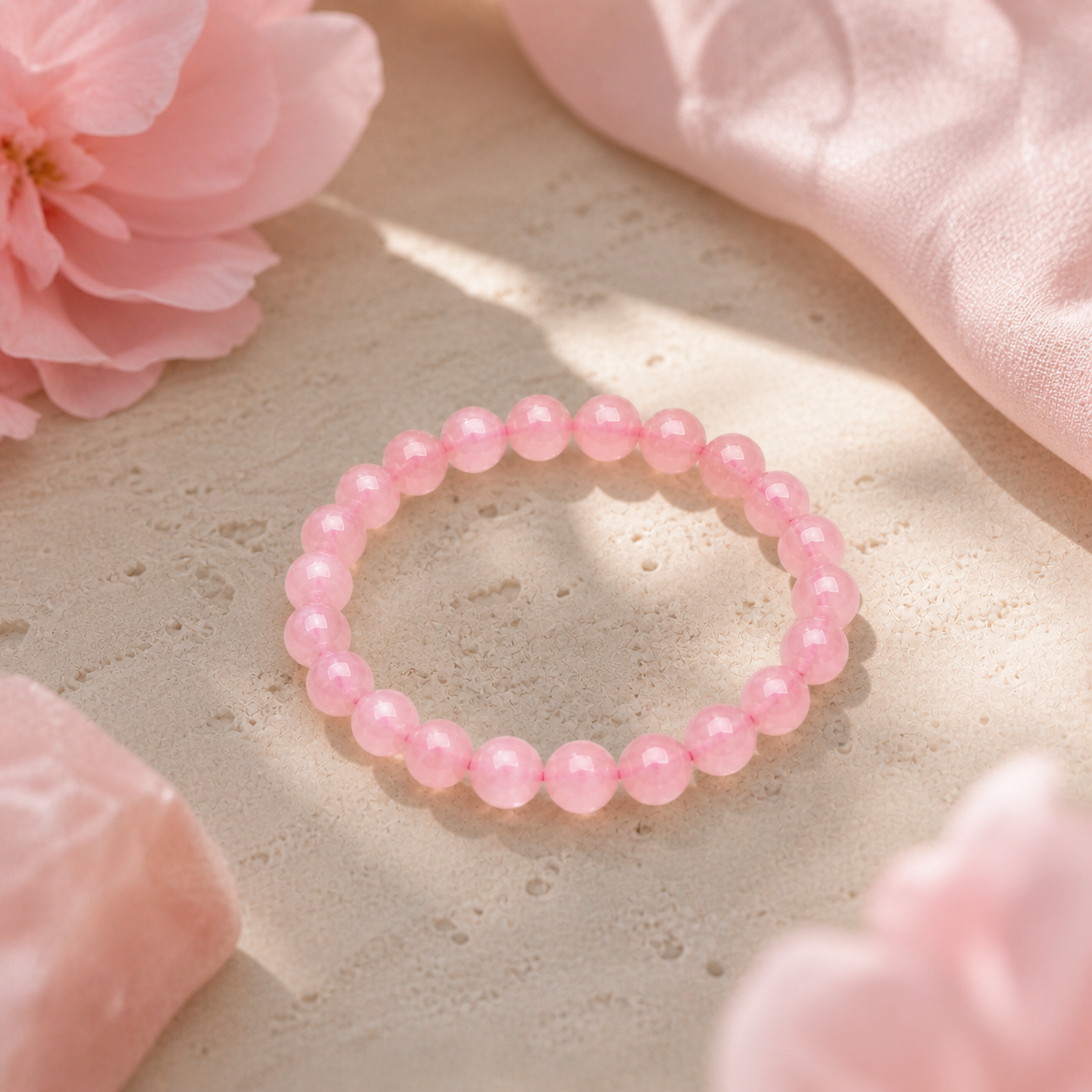 Rose Quartz Self Love Bracelet – Open Your Heart | Lumina Quartz