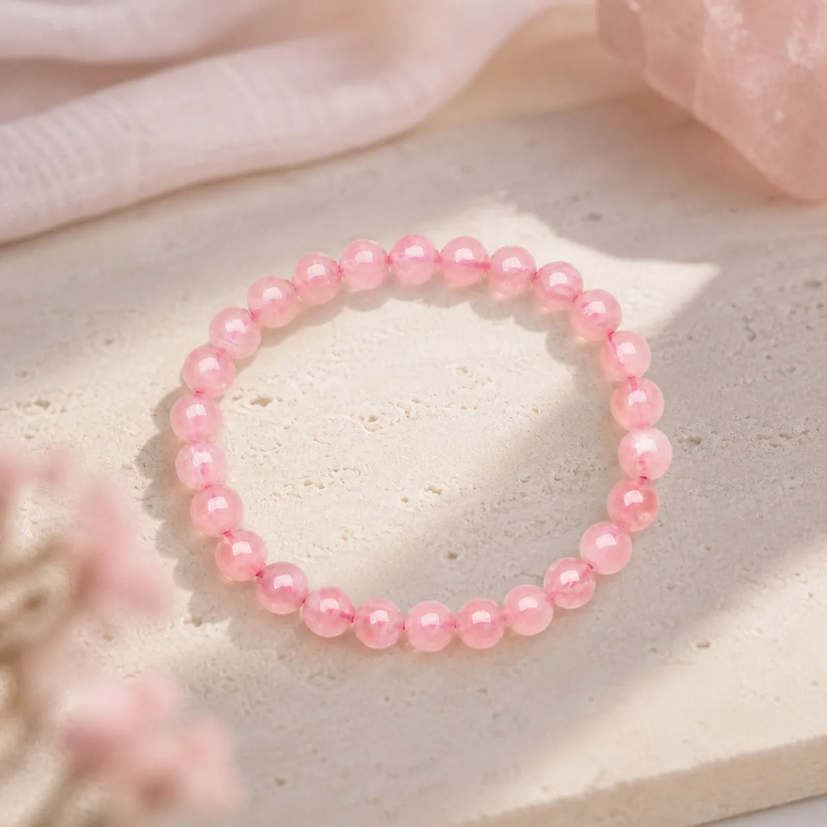 Natural Rose Quartz Bracelet 8mm Beads