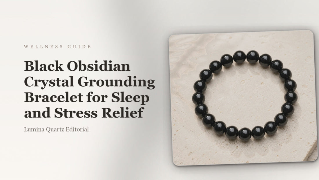 Black Obsidian Crystal Grounding Bracelet for Sleep and Stress Relief crystal guide cover