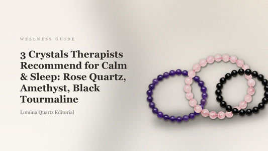 3 Crystals Therapists Recommend for Calm & Sleep: Rose Quartz, Amethyst, Black Tourmaline