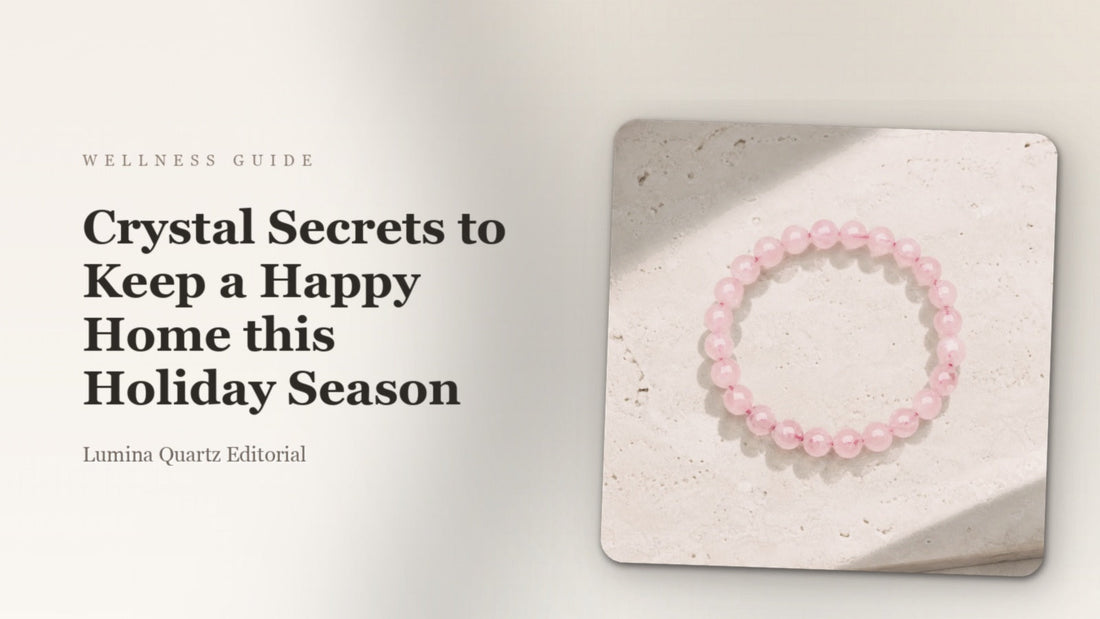 Crystals for Holiday Stress Relief: Rose Quartz, Amethyst & Clear Quartz Guide crystal guide cover