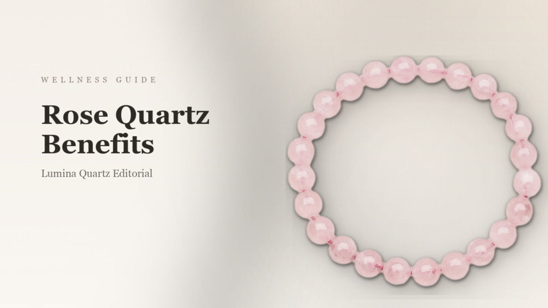 Rose Quartz Benefits: A Complete Guide to Self-Love, Stress Relief, and Meditation crystal guide cover