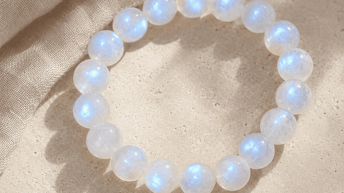 Moonstone Bracelet (Grade AAA Natural Gemstone) | New Beginnings & Intuition Jewelry // Lumina Quartz - Best Crystals to