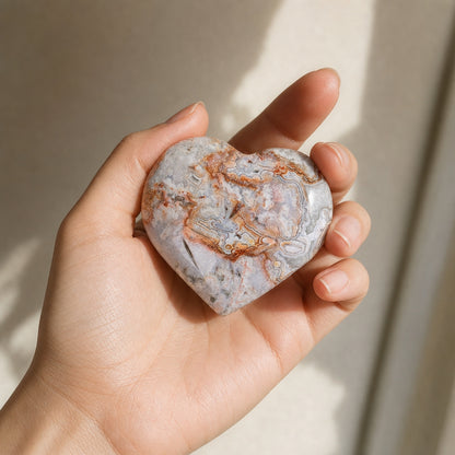 Crazy Lace Agate Palm Stone – Joyful Movement | Lumina Quartz - wearing