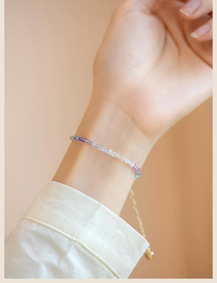 Fluorite Calm Bracelet – Peaceful Clarity | Lumina Quartz - wearing