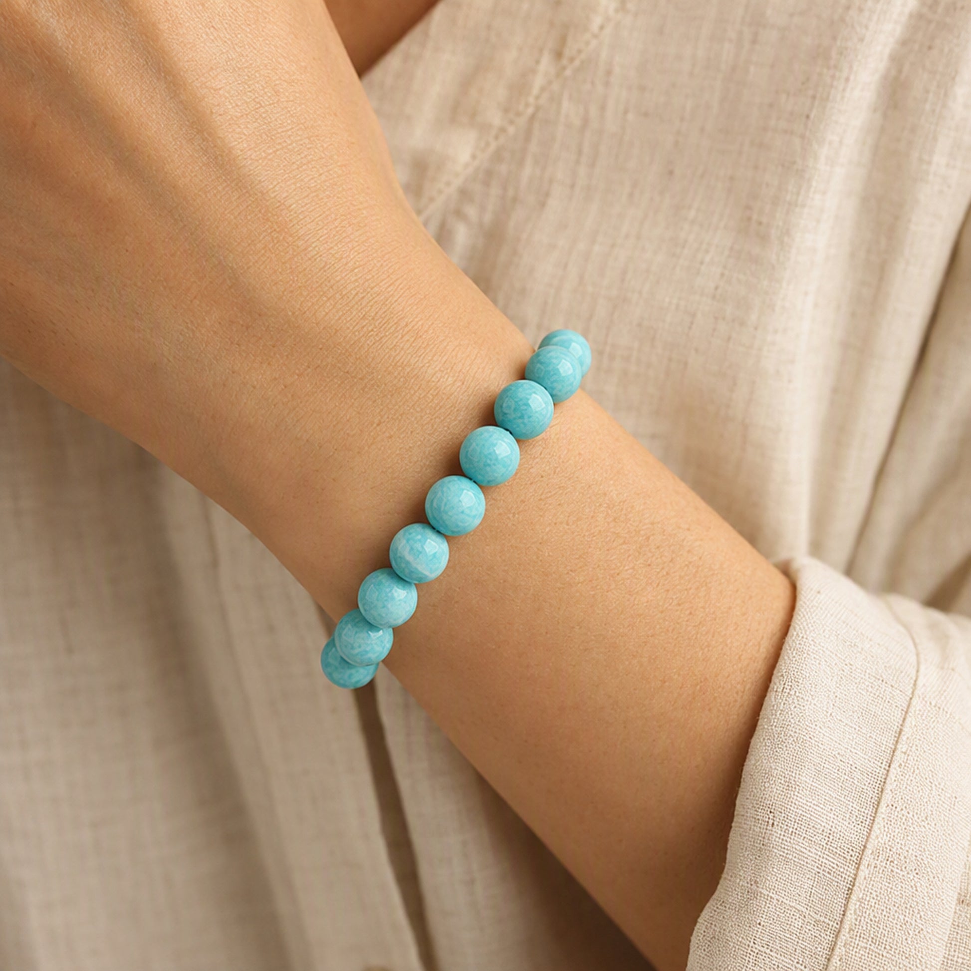Amazonite Mindful Bracelet – Intentional Energy | Lumina Quartz - wearing