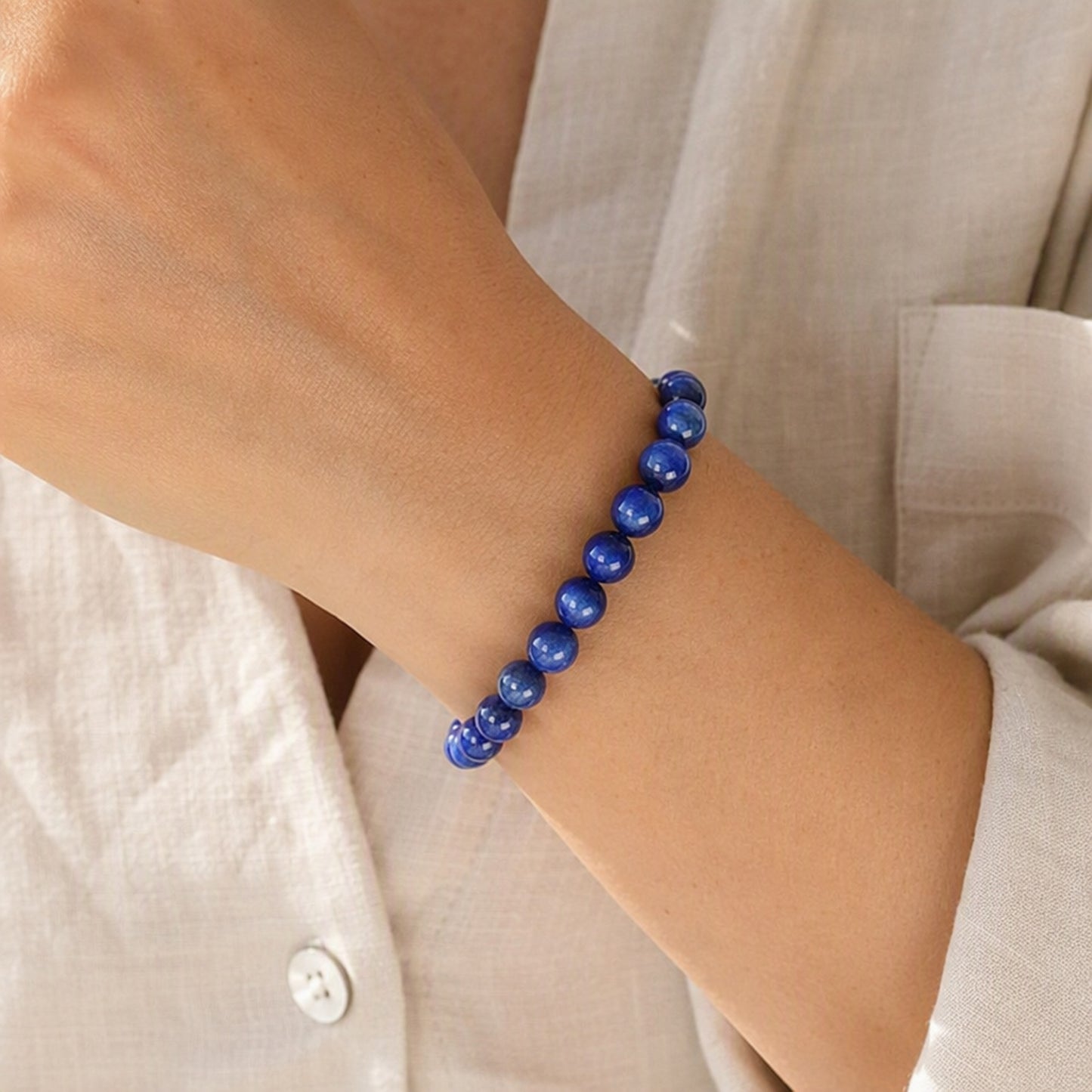 Kyanite Mindful Bracelet – Intentional Energy | Lumina Quartz - wearing