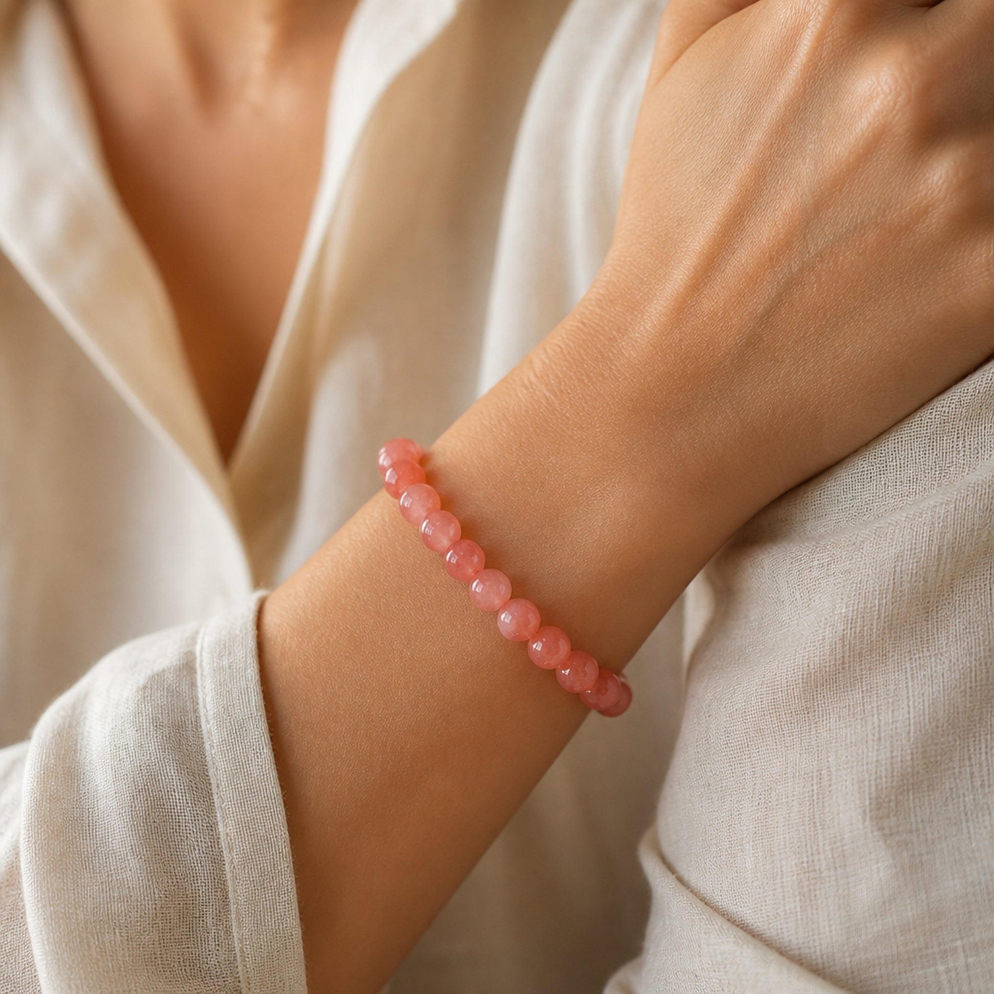 Orange Crystals Mindful Bracelet – Intentional Energy | Lumina Quartz - wearing