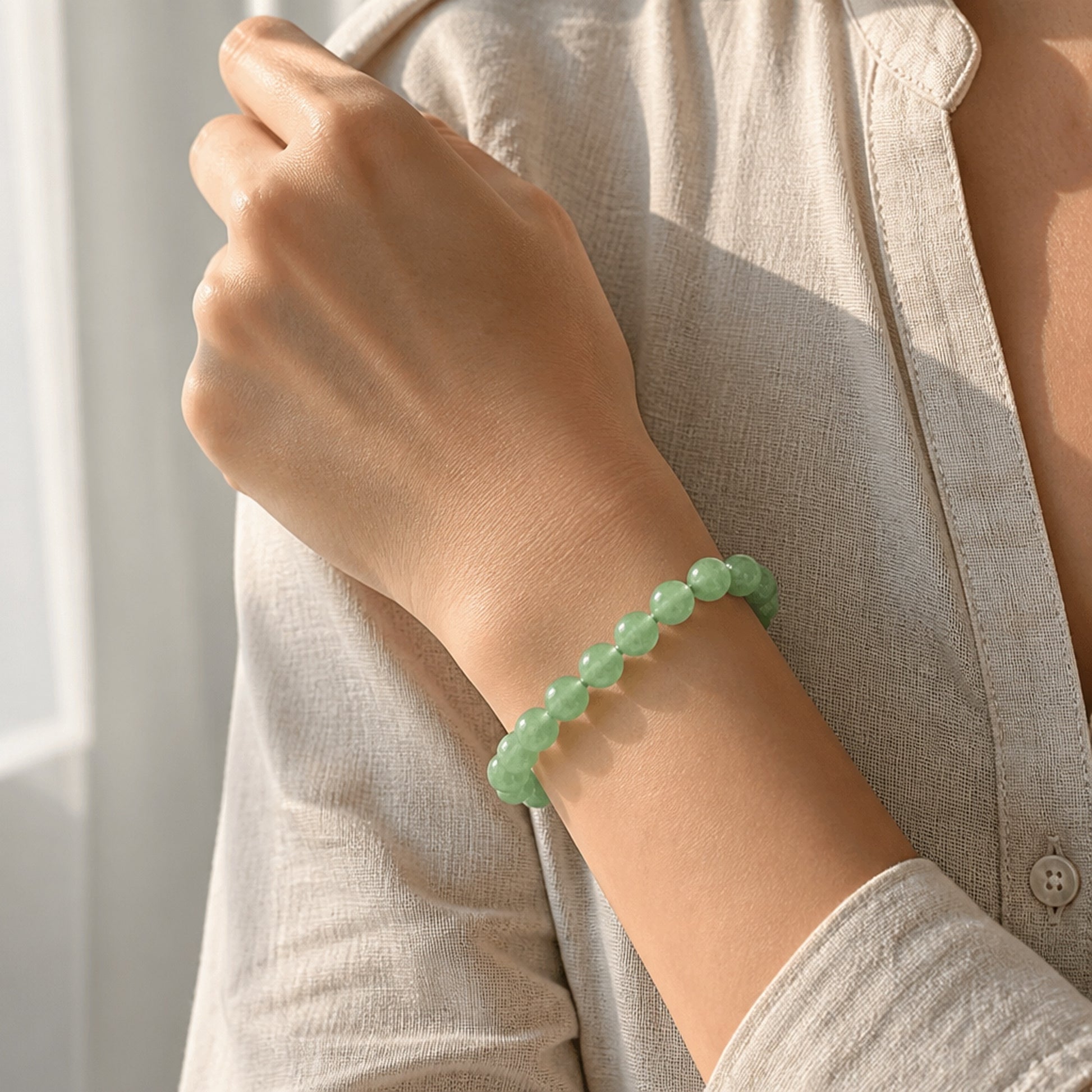 Aventurine Bracelet – Fresh Opportunity | Lumina Quartz - wearing
