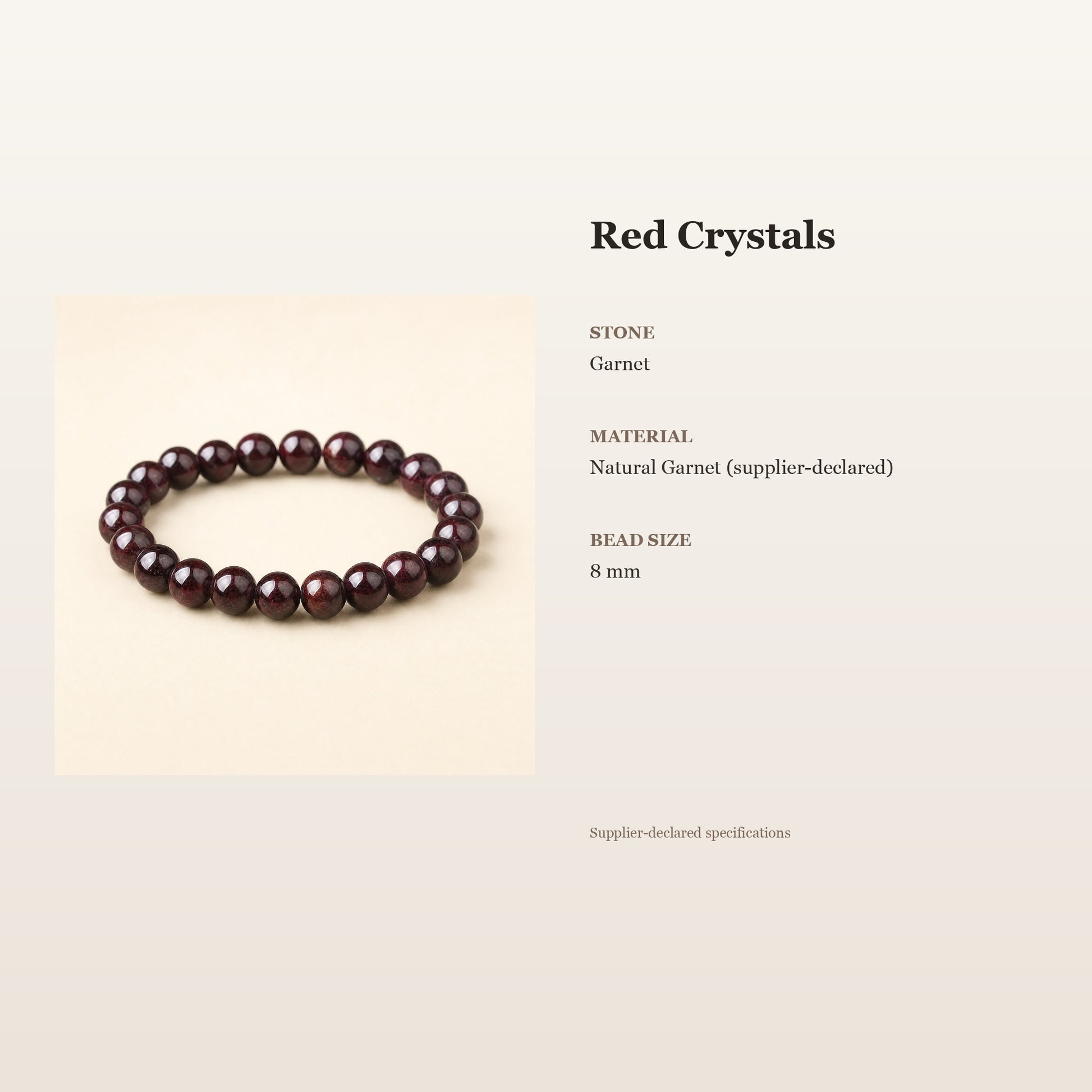 Garnet Confidence Bracelet – Grounded Strength | Lumina Quartz - size_card