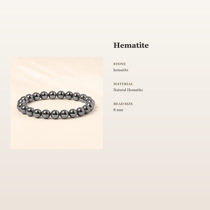 hematite Bracelet – Centered Resolve | Lumina Quartz - size_card