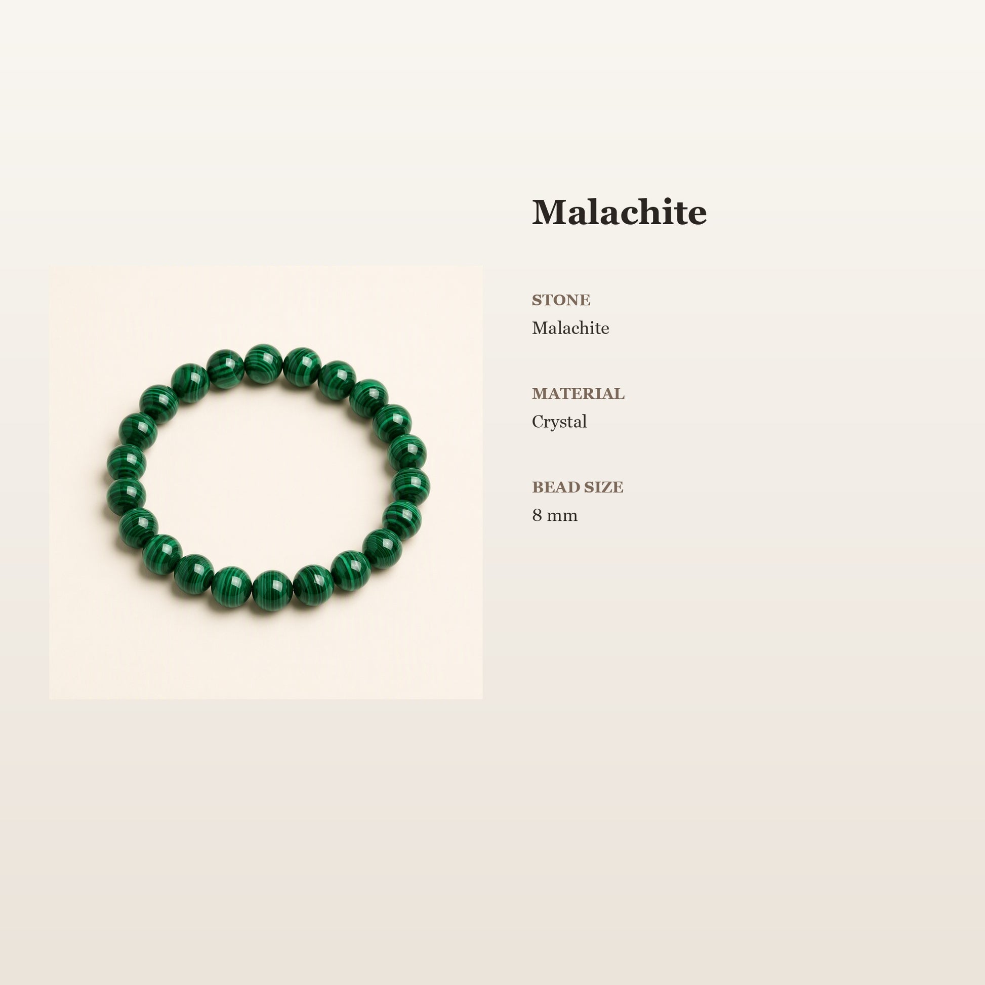 Malachite Mindful Bracelet – Intentional Energy | Lumina Quartz - size_card