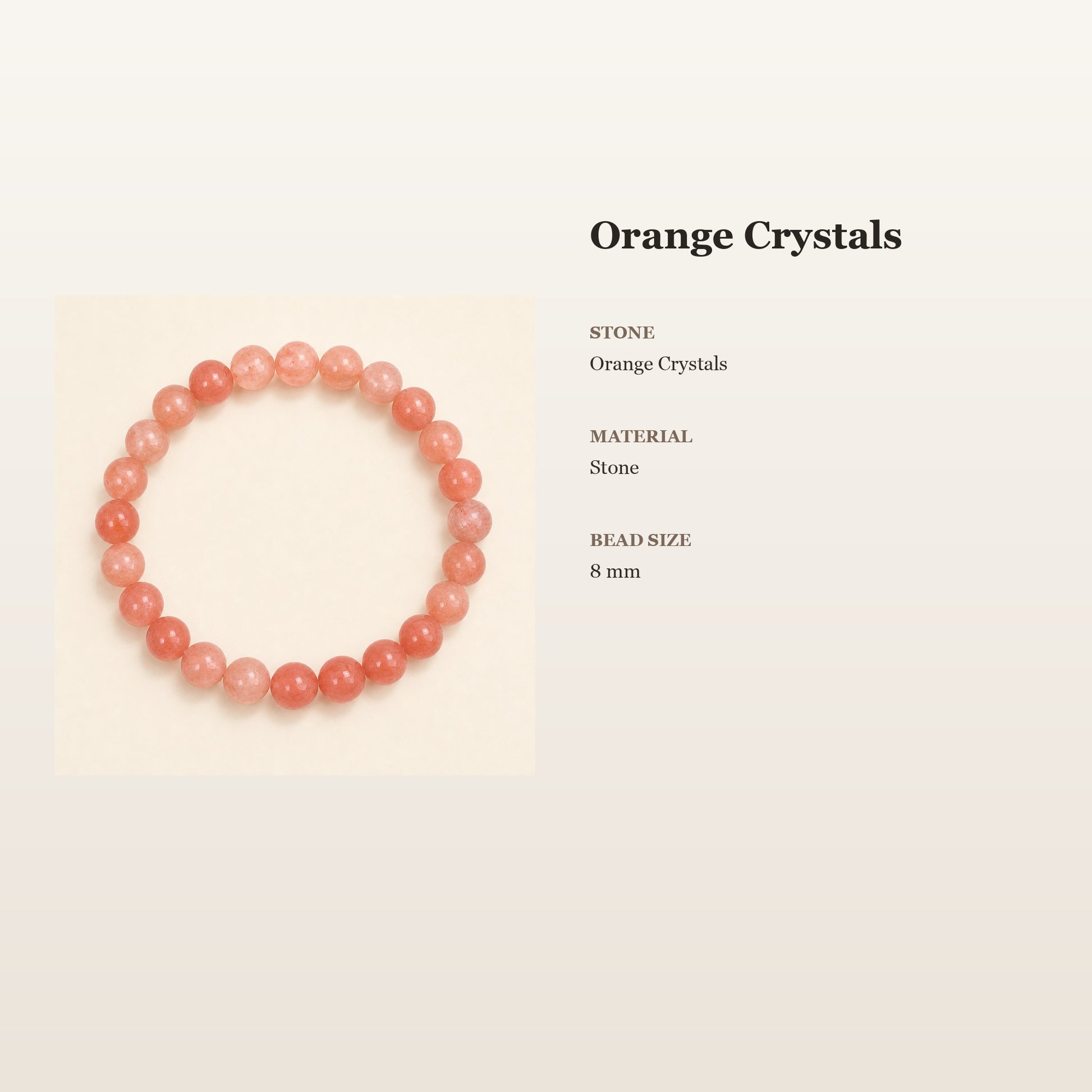 Orange Crystals Mindful Bracelet – Intentional Energy | Lumina Quartz - size_card