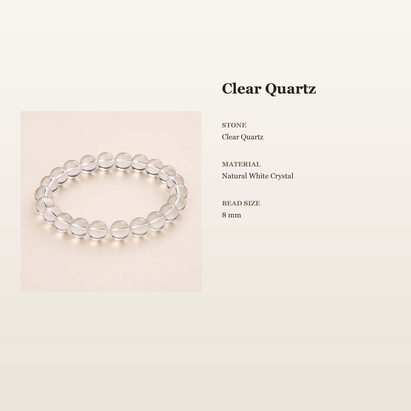 Clear Quartz Clarity Bracelet – Clear Intention | Lumina Quartz - size_card