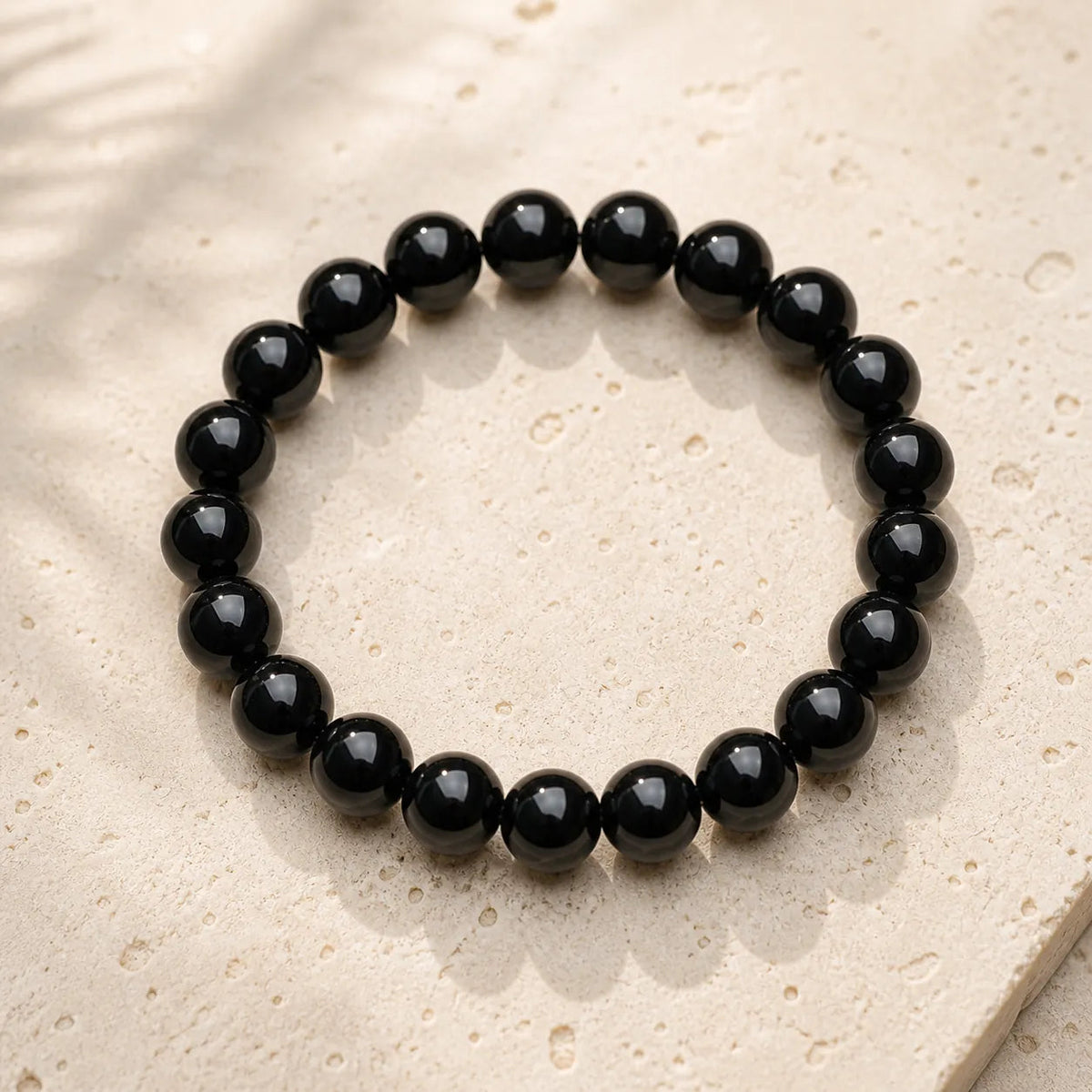 Natural Black Obsidian Mirror Grounding Bracelet Detail - Lumina Quartz
