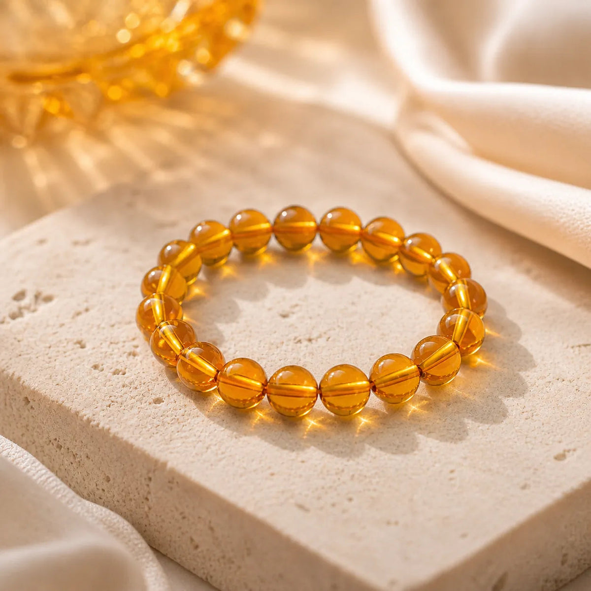 Grade AAA Natural Honey Citrine Abundance Bracelet (8mm beads)