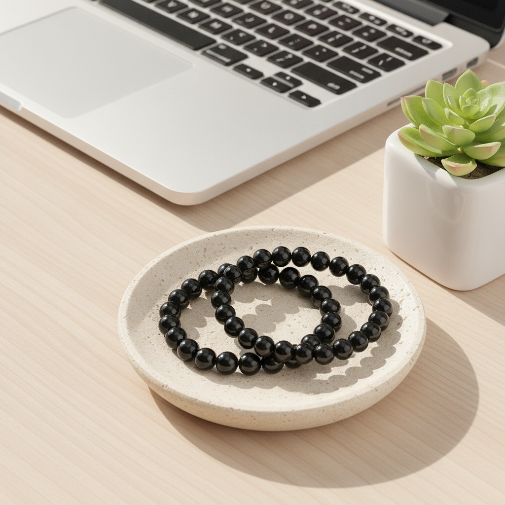 The Ultimate Bio-Shield Ritual Duo - Modern Desk Setup with Laptop and Succulent Grounding Scene