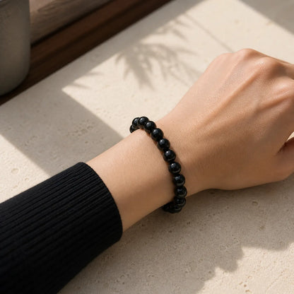 Obsidian Bracelet Beaded Round Beads Obsidian crystal bracelet