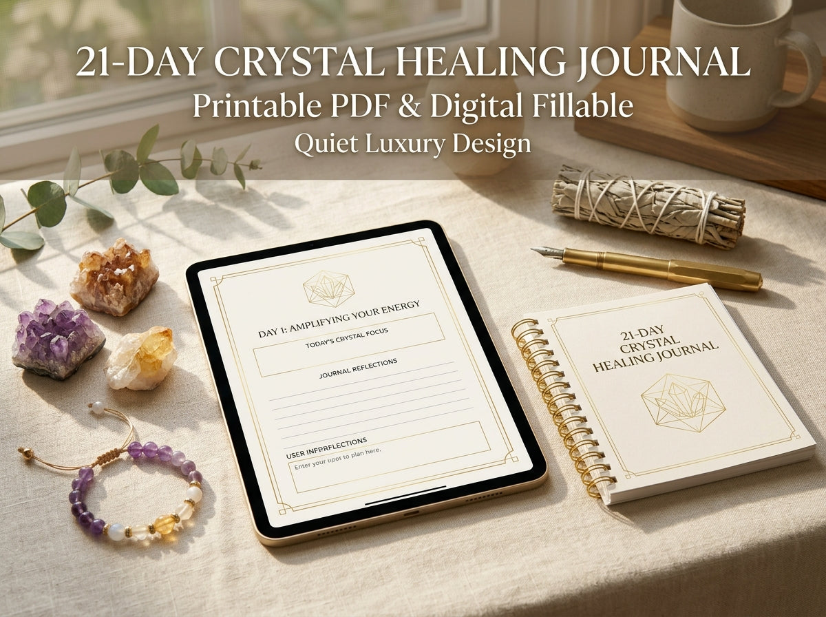 21-Day Sacred Crystal Healing Journal · Printable Guided Daily Journey · Lumina Quartz Official Digital Asset #1