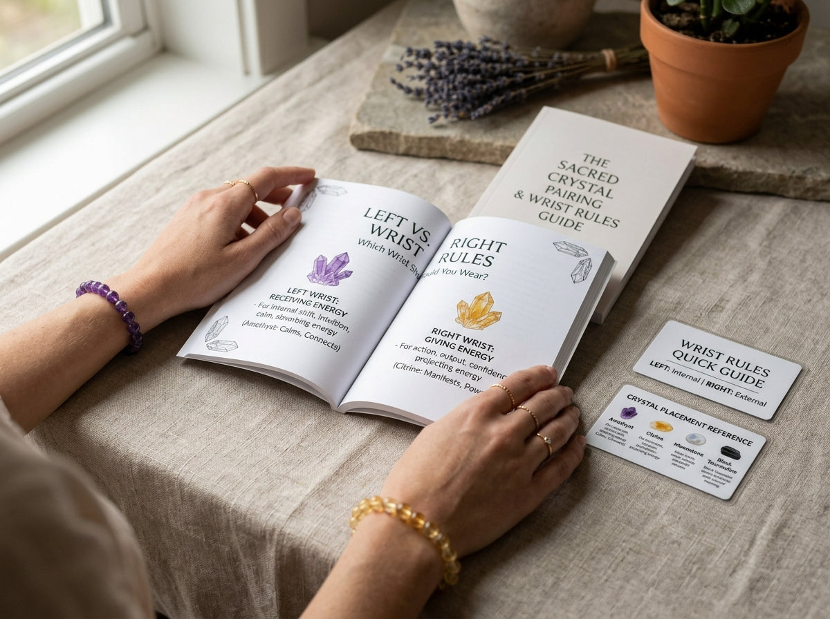 The Sacred Crystal Prescription & Pairing Bible · Left/Right Wrist Rules & Synergy Field Guide · Lumina Quartz Official Digital Asset #2