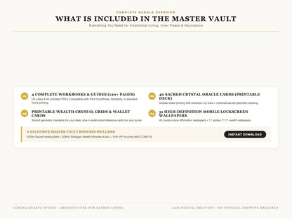 Lumina Sacred Sanctuary Master Vault · Complete 5-in-1 Spiritual Wealth & Mineral Healing Collection · Lumina Quartz Official Digital Asset #3